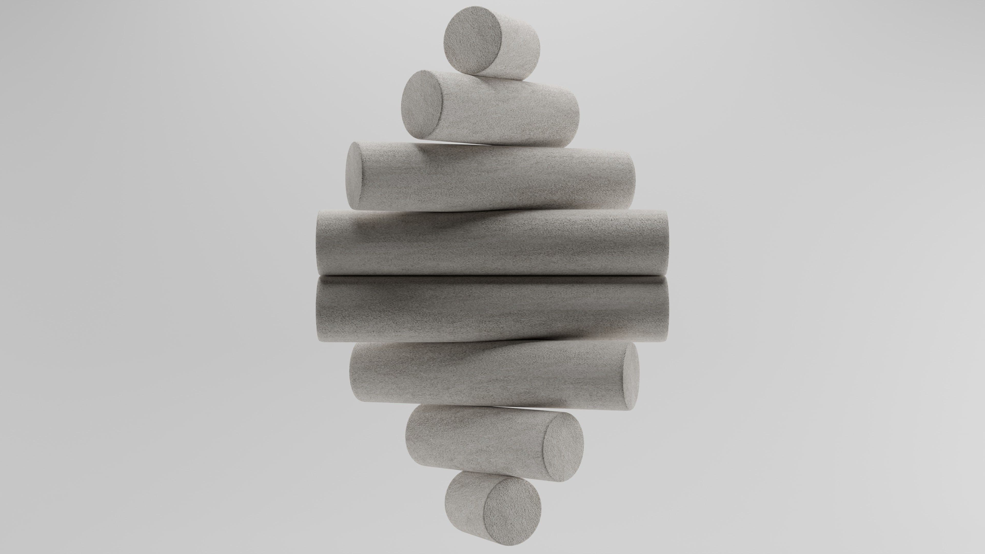 Stack of balanced cylindrical forms